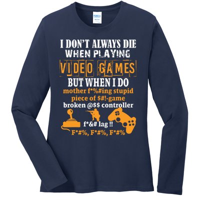 Video Games Funny Gamer For Console Gaming Fans T Ladies Long Sleeve Shirt