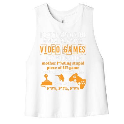 Video Games Funny Gamer For Console Gaming Fans T Women's Racerback Cropped Tank