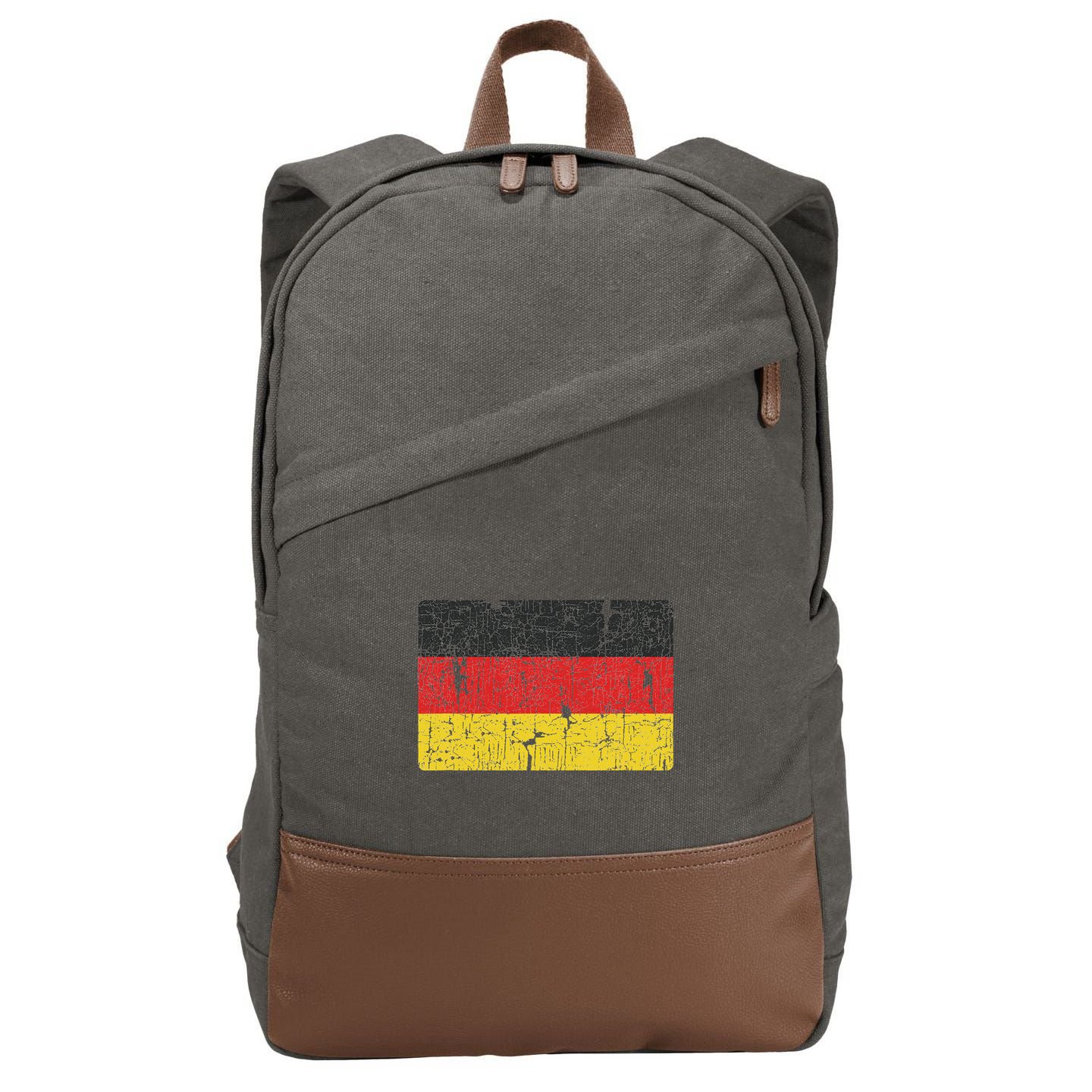 Vintage Germany Flag Gift Retro German Women Souvenir Cotton Canvas Backpack