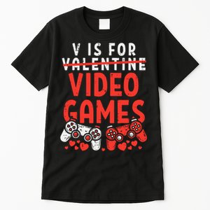 Video Games Funny Valentines Day Gamer Gift Tall T-Shirt