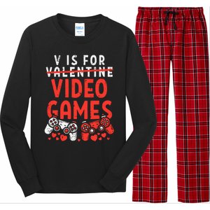 Video Games Funny Valentines Day Gamer Gift Long Sleeve Pajama Set