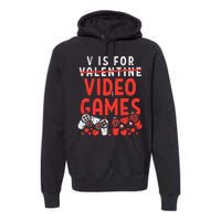 Video Games Funny Valentines Day Gamer Gift Premium Hoodie