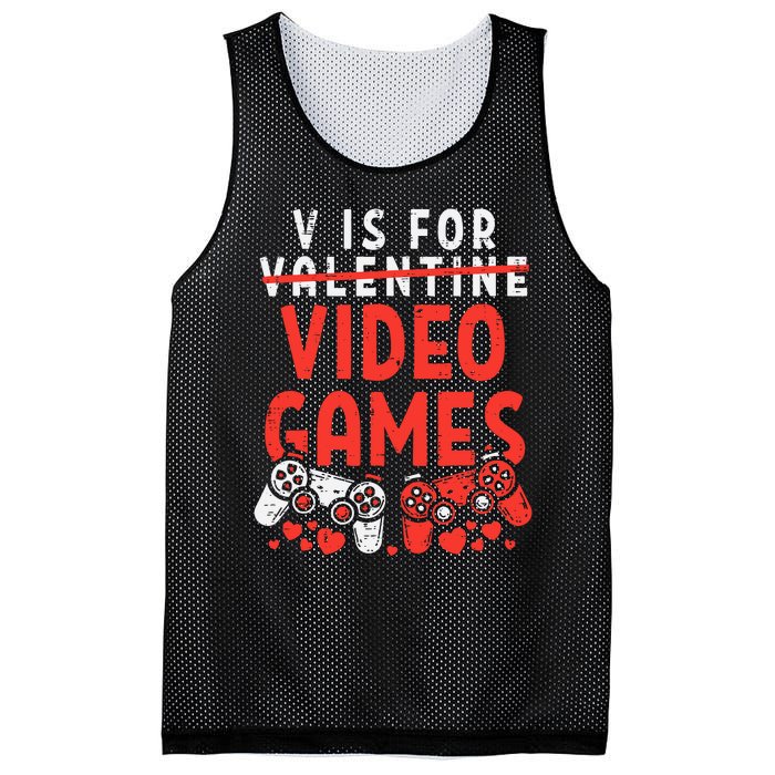 Video Games Funny Valentines Day Gamer Gift Mesh Reversible Basketball Jersey Tank