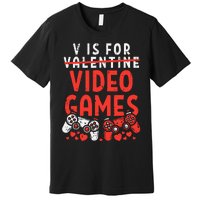 Video Games Funny Valentines Day Gamer Gift Premium T-Shirt