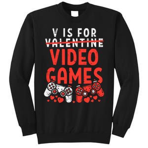 Video Games Funny Valentines Day Gamer Gift Tall Sweatshirt