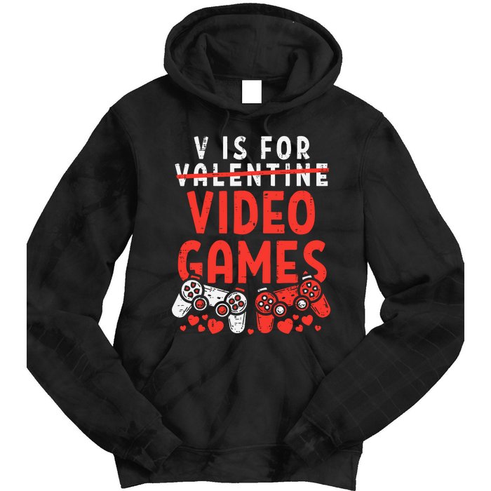 Video Games Funny Valentines Day Gamer Gift Tie Dye Hoodie