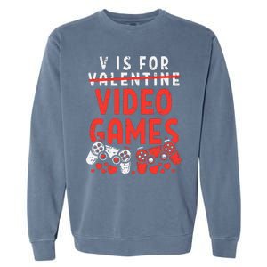 Video Games Funny Valentines Day Gamer Gift Garment-Dyed Sweatshirt