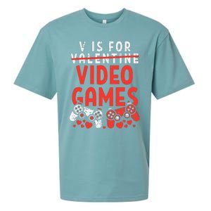 Video Games Funny Valentines Day Gamer Gift Sueded Cloud Jersey T-Shirt