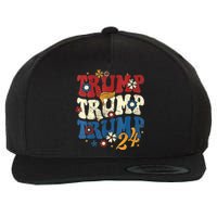 Vintage Groovy Flower Trump Trump Trump 2024 Vneck Wool Snapback Cap