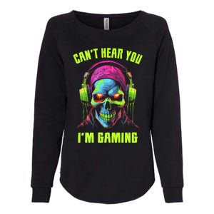 Video Gaming Funny Skull Womens California Wash Sweatshirt