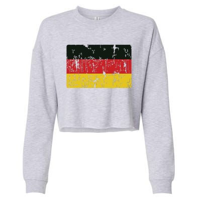 Vintage Germany Flag Gift Retro German Souvenir Cropped Pullover Crew