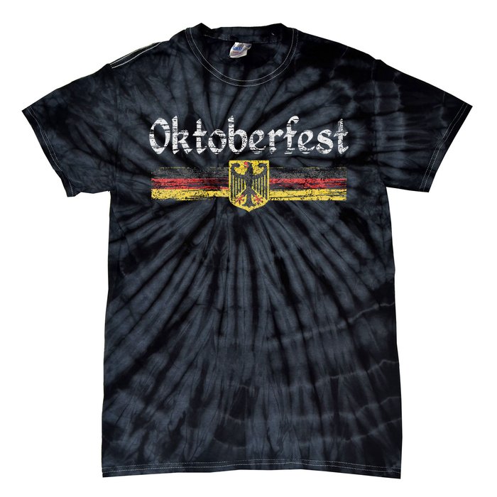 Vintage German Flag Oktoberfest German Beer Tie-Dye T-Shirt