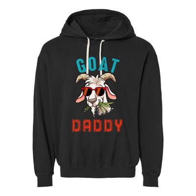 Vintage Goat Funny Daddy Cute Goat Sunglasses Farmer Family Garment-Dyed Fleece Hoodie