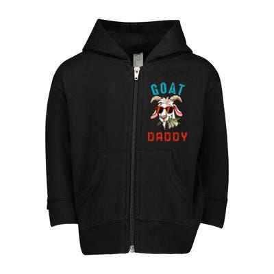 Vintage Goat Funny Daddy Cute Goat Sunglasses Farmer Family Toddler Zip Fleece Hoodie