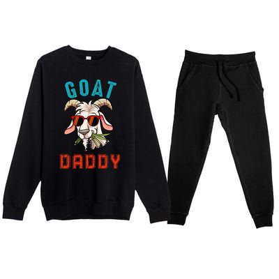 Vintage Goat Funny Daddy Cute Goat Sunglasses Farmer Family Premium Crewneck Sweatsuit Set