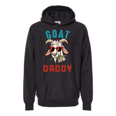 Vintage Goat Funny Daddy Cute Goat Sunglasses Farmer Family Premium Hoodie