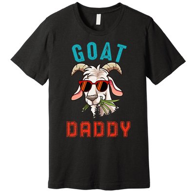 Vintage Goat Funny Daddy Cute Goat Sunglasses Farmer Family Premium T-Shirt