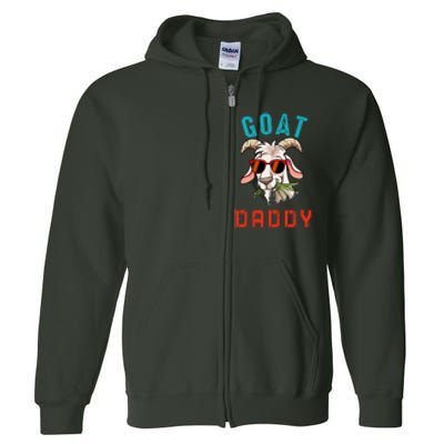 Vintage Goat Funny Daddy Cute Goat Sunglasses Farmer Family Full Zip Hoodie