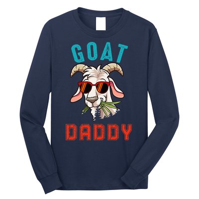 Vintage Goat Funny Daddy Cute Goat Sunglasses Farmer Family Long Sleeve Shirt