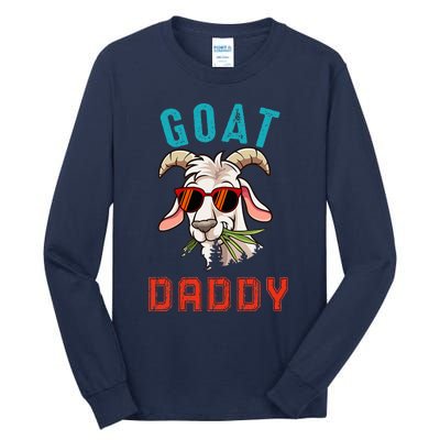 Vintage Goat Funny Daddy Cute Goat Sunglasses Farmer Family Tall Long Sleeve T-Shirt