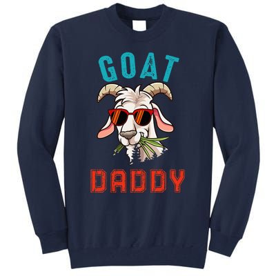 Vintage Goat Funny Daddy Cute Goat Sunglasses Farmer Family Tall Sweatshirt