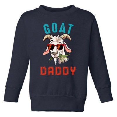 Vintage Goat Funny Daddy Cute Goat Sunglasses Farmer Family Toddler Sweatshirt