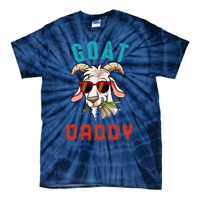 Vintage Goat Funny Daddy Cute Goat Sunglasses Farmer Family Tie-Dye T-Shirt