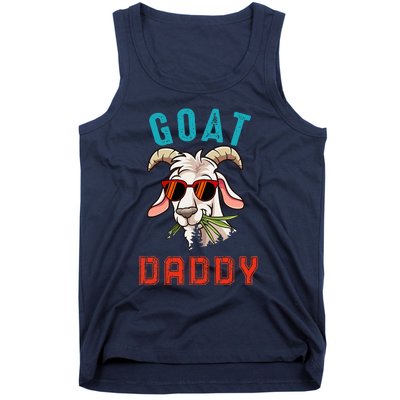 Vintage Goat Funny Daddy Cute Goat Sunglasses Farmer Family Tank Top