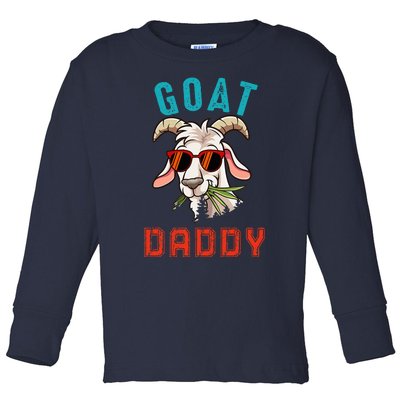 Vintage Goat Funny Daddy Cute Goat Sunglasses Farmer Family Toddler Long Sleeve Shirt