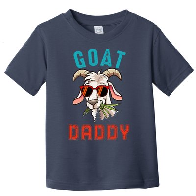 Vintage Goat Funny Daddy Cute Goat Sunglasses Farmer Family Toddler T-Shirt