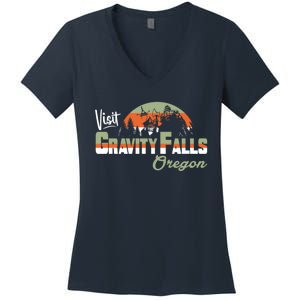 Visit Gravity Falls Women's V-Neck T-Shirt