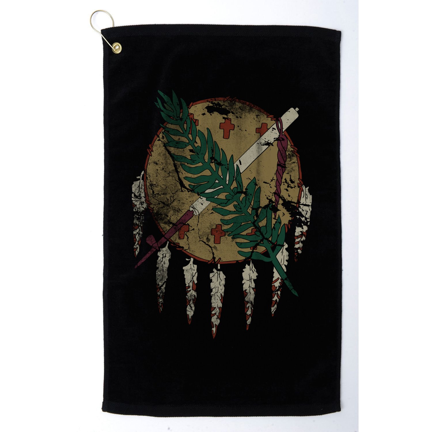 Vintage Grunge Flag Of Oklahoma Patriotic Gift Golf Towel