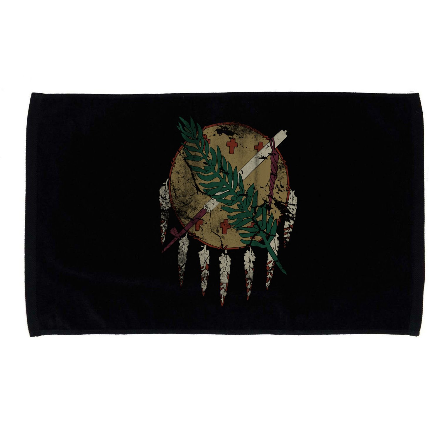 Vintage Grunge Flag Of Oklahoma Patriotic Gift Microfiber Hand Towel