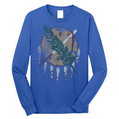Vintage Grunge Flag Of Oklahoma Patriotic Gift Long Sleeve Shirt