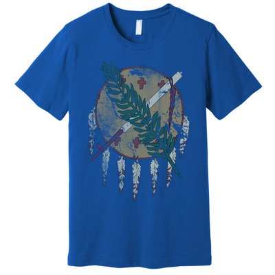 Vintage Grunge Flag Of Oklahoma Patriotic Gift Premium T-Shirt