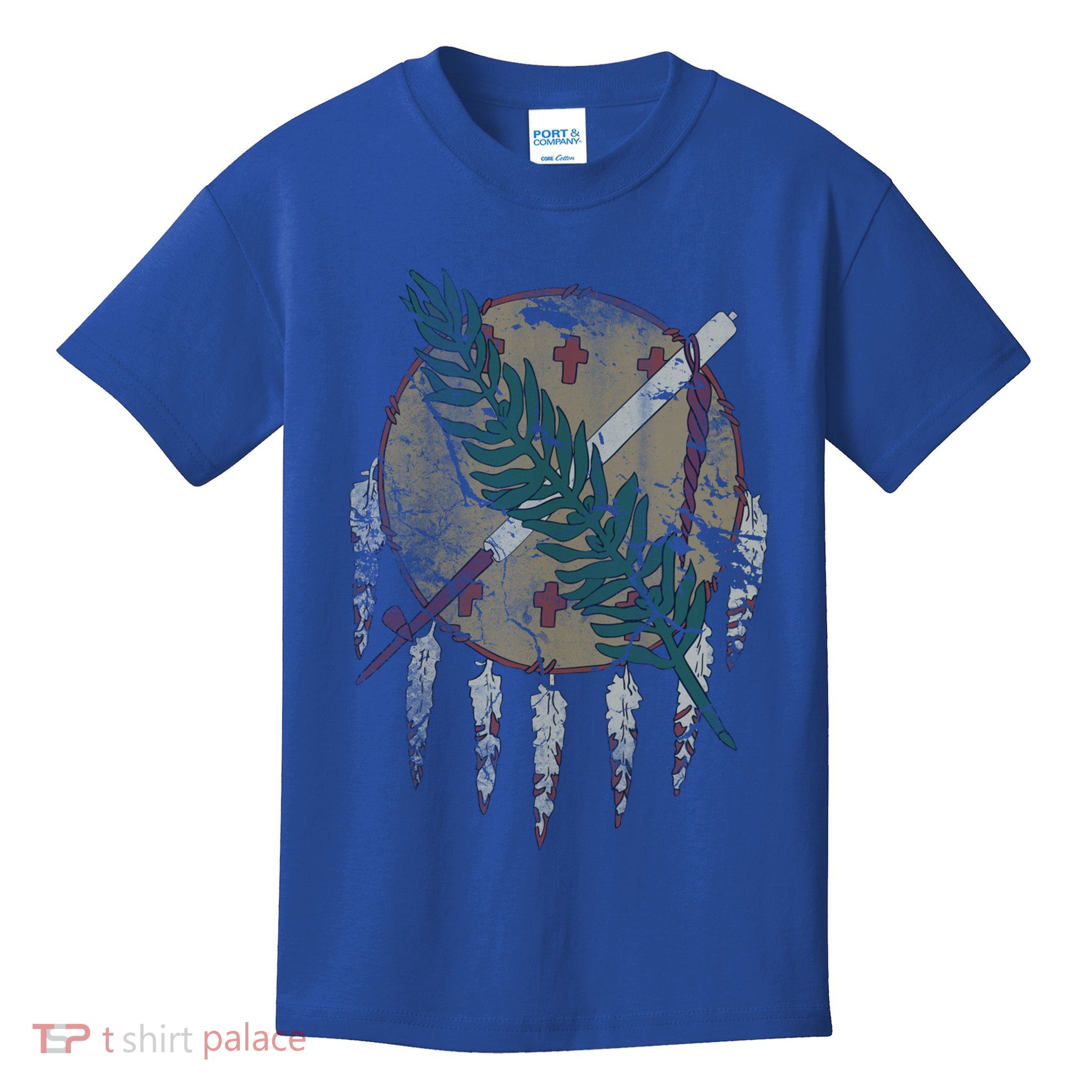 Vintage Grunge Flag Of Oklahoma Patriotic Gift Kids T-Shirt