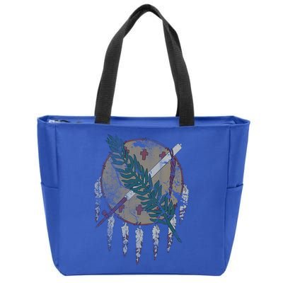 Vintage Grunge Flag Of Oklahoma Patriotic Gift Zip Tote Bag