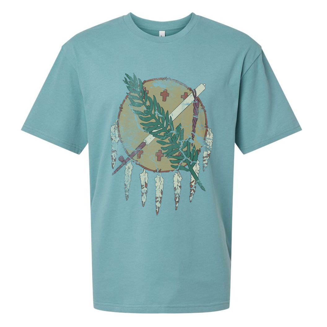 Vintage Grunge Flag Of Oklahoma Patriotic Gift Sueded Cloud Jersey T-Shirt