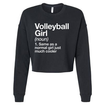 Volleyball Gifts For Teen Retro Vintage Heart Cropped Pullover Crew