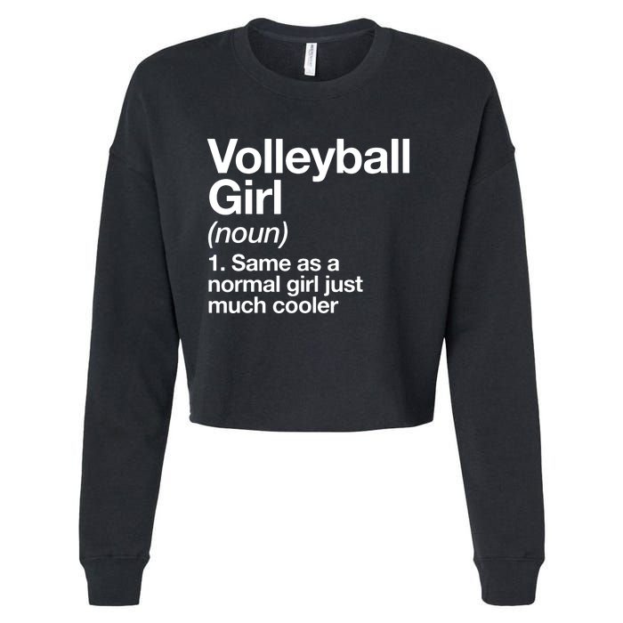 Volleyball Gifts For Teen Retro Vintage Heart Cropped Pullover Crew