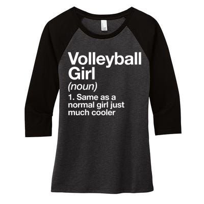 Volleyball Gifts For Teen Retro Vintage Heart Women's Tri-Blend 3/4-Sleeve Raglan Shirt