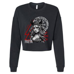 Viking Goddess Freya Scandinavian Warrior Shieldmaiden Cropped Pullover Crew