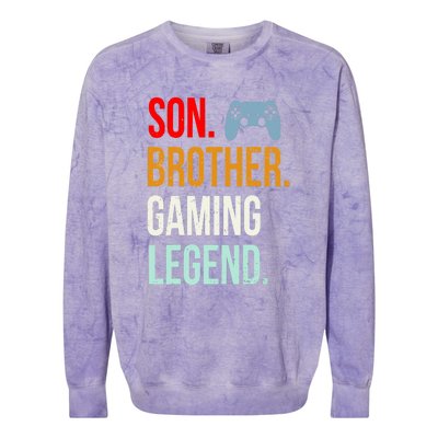 Vintage Gaming Gamer Brother Video Game Colorblast Crewneck Sweatshirt