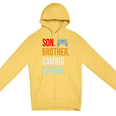 Vintage Gaming Gamer Brother Video Game Premium Pullover Hoodie