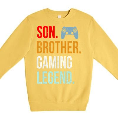 Vintage Gaming Gamer Brother Video Game Premium Crewneck Sweatshirt