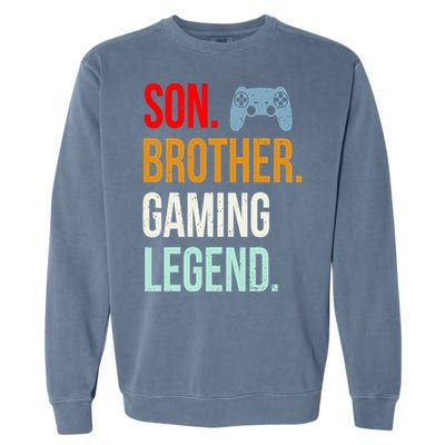 Vintage Gaming Gamer Brother Video Game Garment-Dyed Sweatshirt