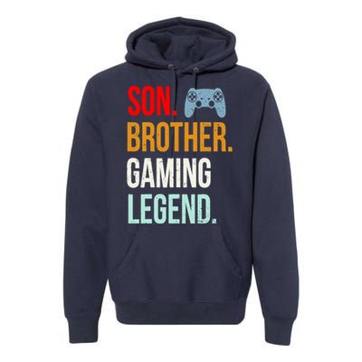 Vintage Gaming Gamer Brother Video Game Premium Hoodie