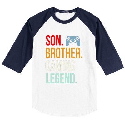 Vintage Gaming Gamer Brother Video Game Baseball Sleeve Shirt