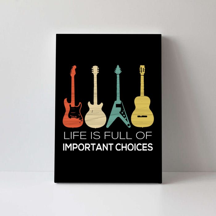 Vintage Guitar Gift Electric And Acoustic Canvas