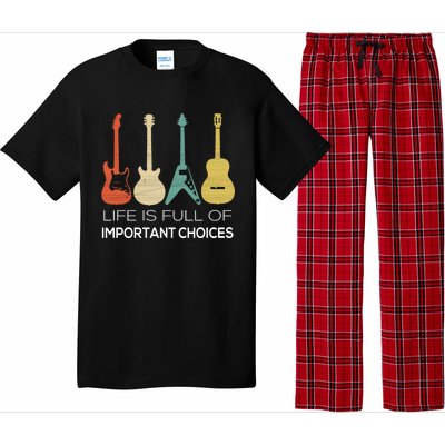 Vintage Guitar Gift Electric And Acoustic Pajama Set